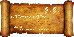 Gürtler Géza névjegykártya