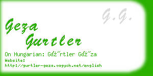 geza gurtler business card